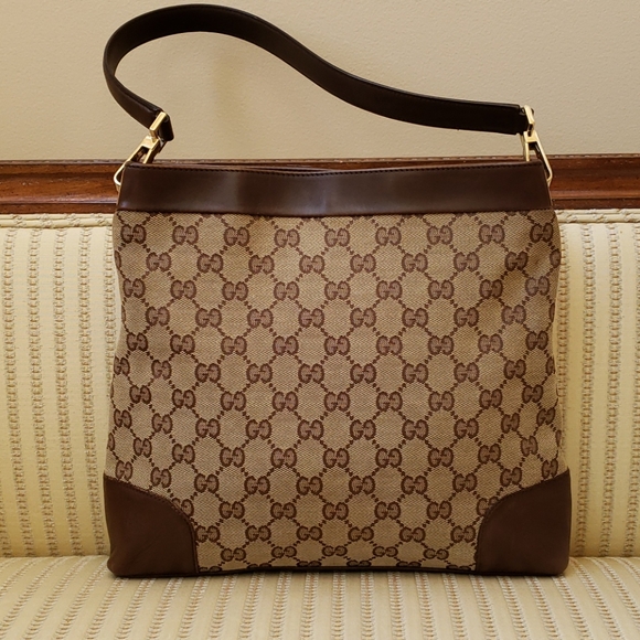 Gucci GG Web Monogram Canvas Shoulder Bag - Picture 2 of 12
